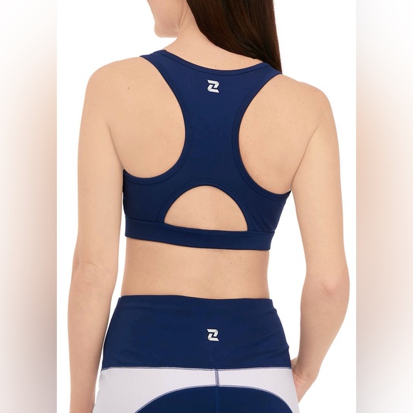 •ZELOS•NWOT DEEP SEA BLUE MEDIUM IMPACT SOLID RACERBACK SPORTS BRA SIZE MEDIUM - Picture 3 of 12